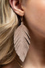 Genuine Leather Leaf/Feather Earrings: / OS - 5 Color Options