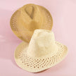 Woven Straw Western Sun Hat: Natural