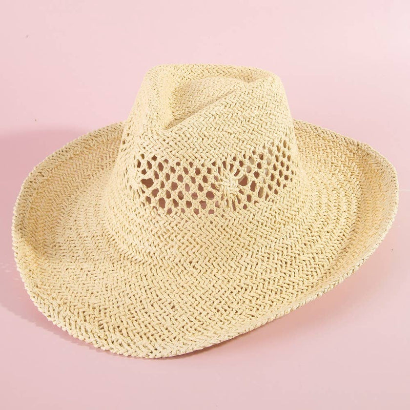 Natural Straw Cowboy Hat: Perfect for Summer!