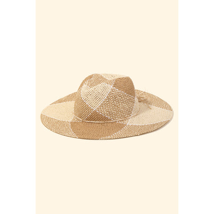 Two Tone Straw Braid Hat: Natural or Lavender