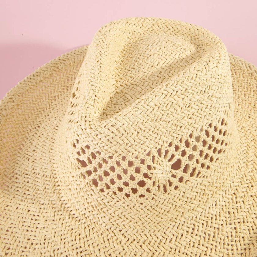 Natural Straw Cowboy Hat: Perfect for Summer!