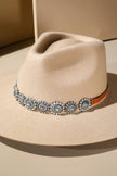 Western Concho Hat Band: SILVER with brown leather belt