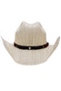 Mixed Grain Cutter Crafted Straw Cowboy Hat: Natural with Brown Band