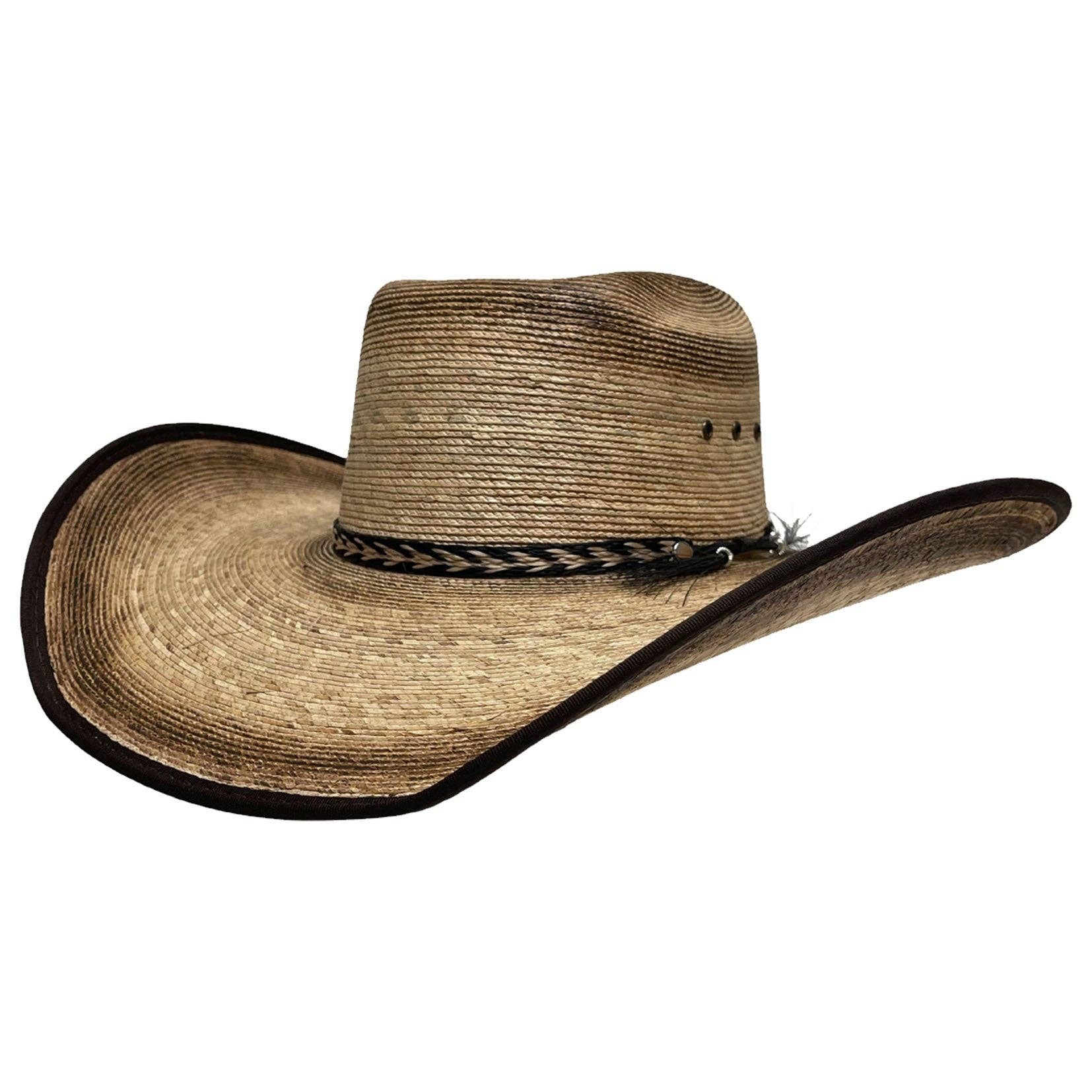 Laredo - Womens Cowboy Palm Straw Cowgirl Hat: TAN / MD