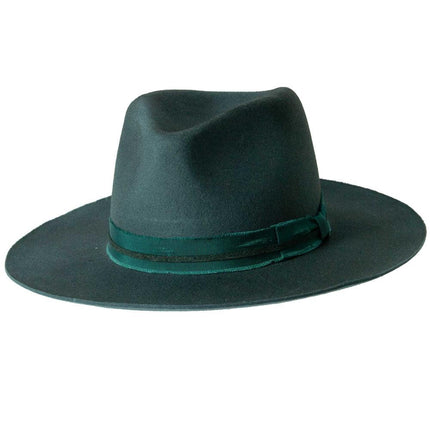 Bordeaux Plum Felt Flat Brim Fedora - Various Sizes