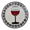 Bling Wine Glass - Magnetic Hat Pin: Red