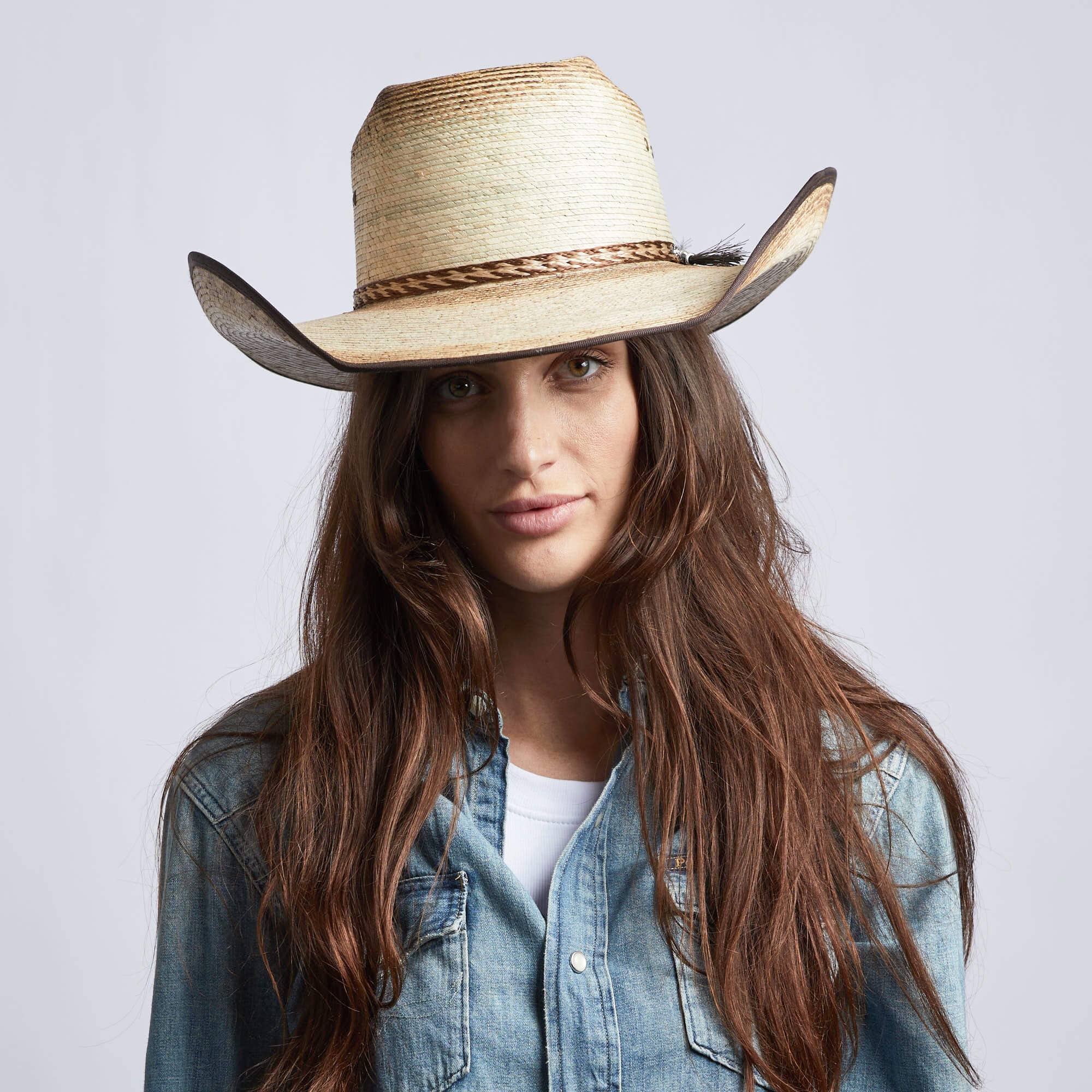 Laredo - Womens Cowboy Palm Straw Cowgirl Hat: TAN / MD