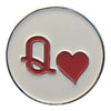 Queen of Hearts - Magnetic Hat Pin: White