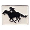 Riding Cowgirl - Magnetic Hat Pin: Silver